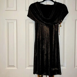 Apple bottoms vintage sequins shiny mini  dress with hoodie Sz M